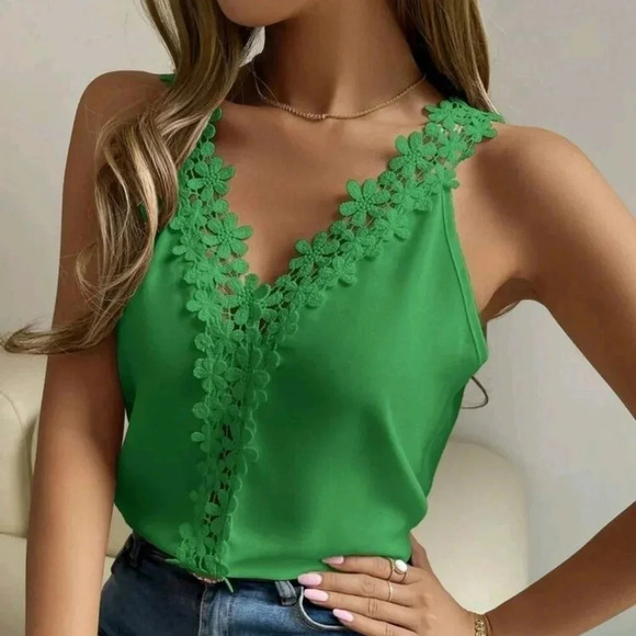 Guipure Lace Panel Tank Top - Picture 1 of 6